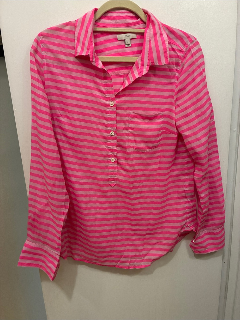J. Crew Women’s Pink Stripe Button-Front Shirt - McBling Bimbocore